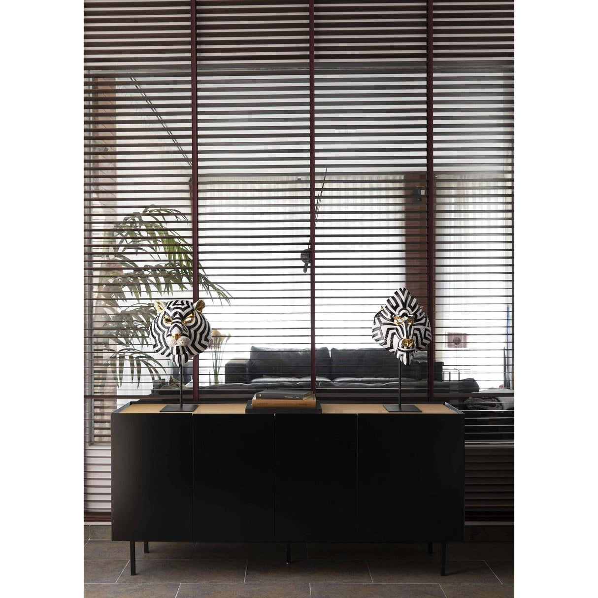 LLADRO' Maschera Mandrillo Nero Oro 44x31cm Porcellana