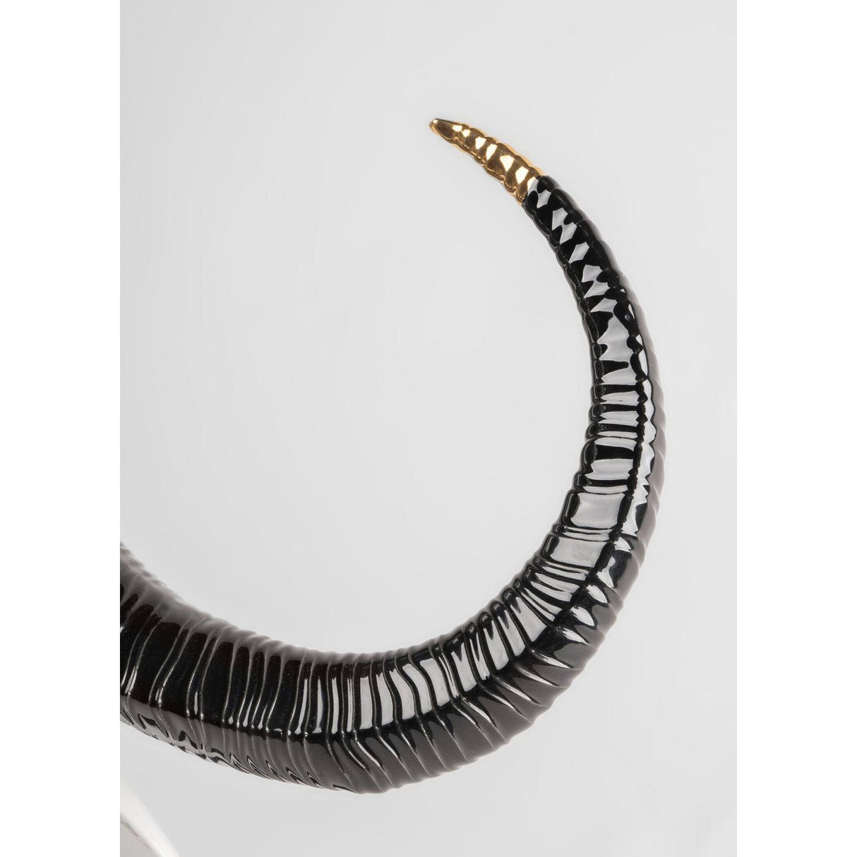 LLADRO' Maschera Bufalo Nero e Oro 36x67cm Porcellana