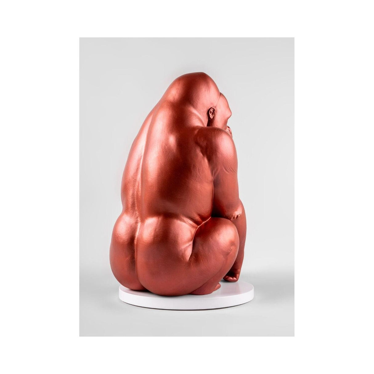 Lladró Scultura Gorilla Rosso Metallizzato Serie Limitata 37x23cm Porcellana