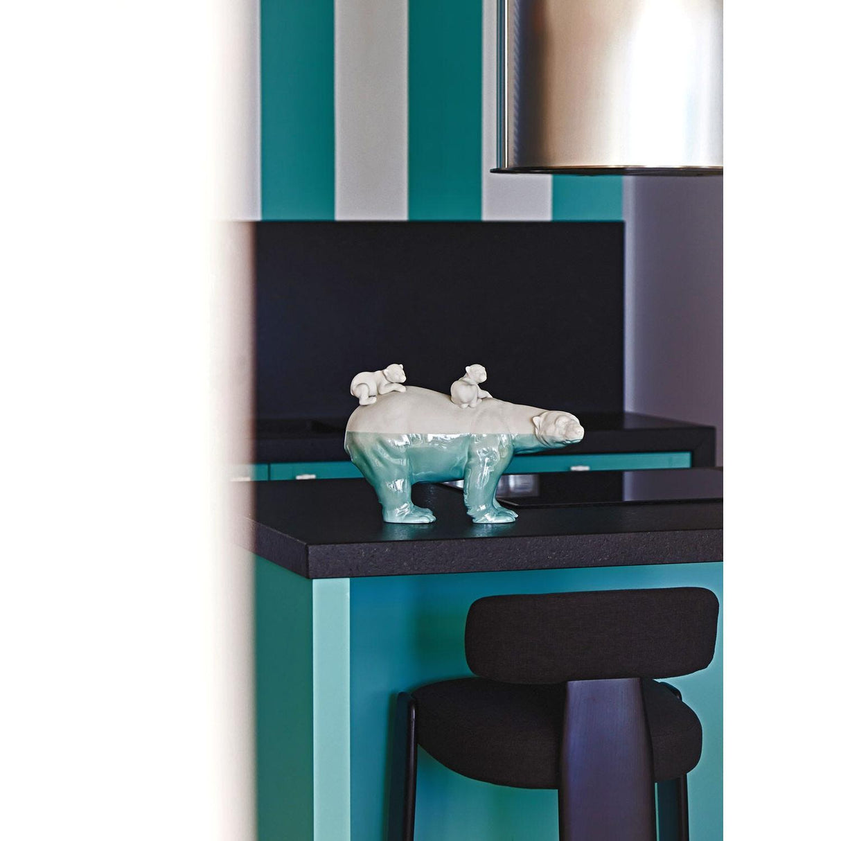 Lladró Scultura Mamma Orsa e I Suoi Piccoli Underwater 25x39cm Porcellana