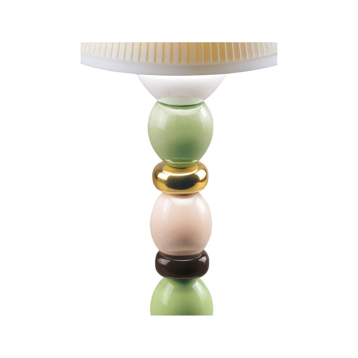 Lladró Lampada da Tavolo Lotus Firefly Autunno Dorato Verde e Azzurro 30x12cm Porcellana