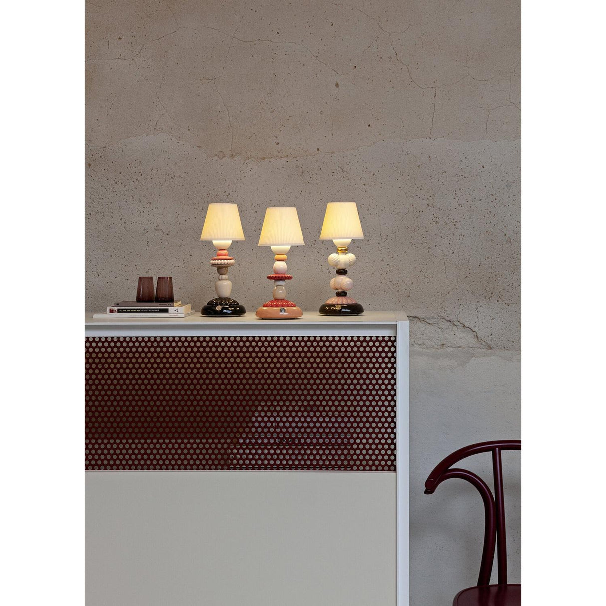 LLADRO' Lampada da Tavolo Firefly Sunflower Nero 30x12cm Porcellana