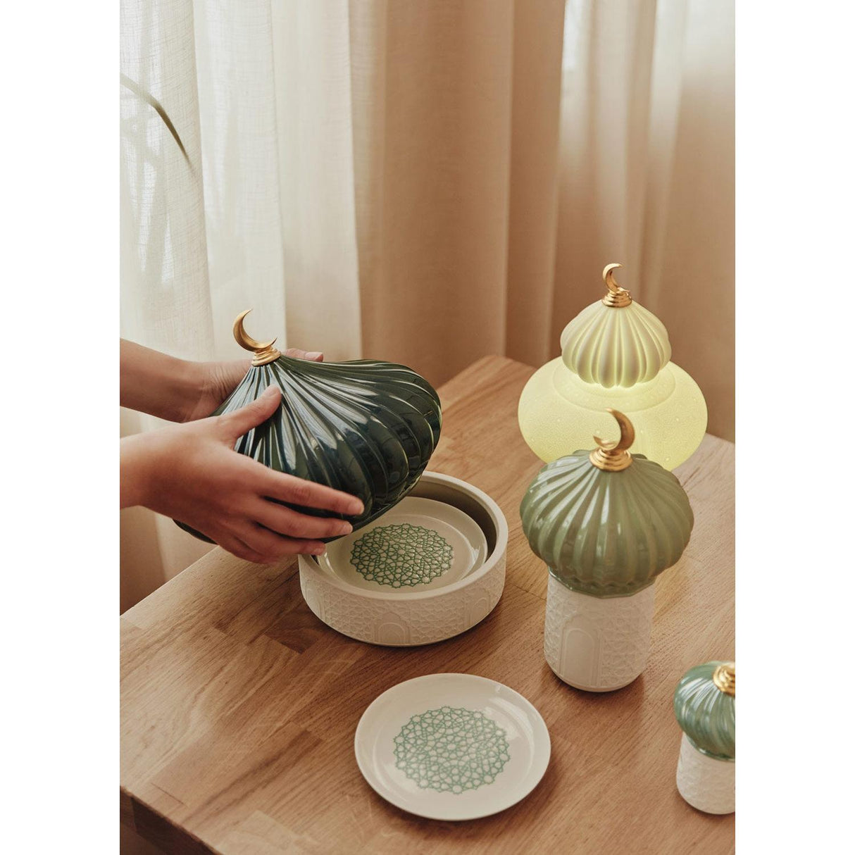 Lladró Majestic Nights Lampada Wireless 23x17cm Porcellana