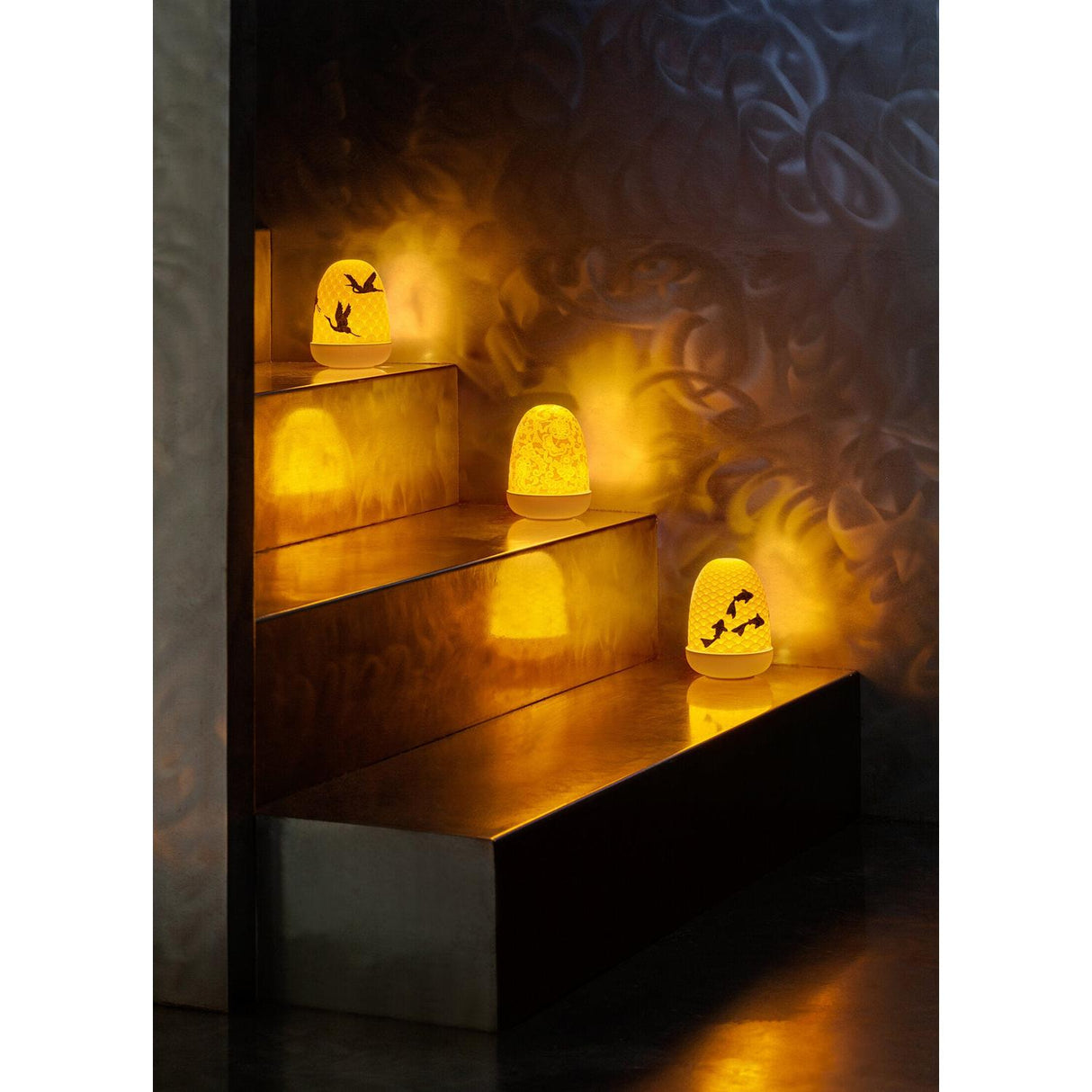 LLADRO' Lampada da Tavolo Cranes Dome 15x11cm Porcellana