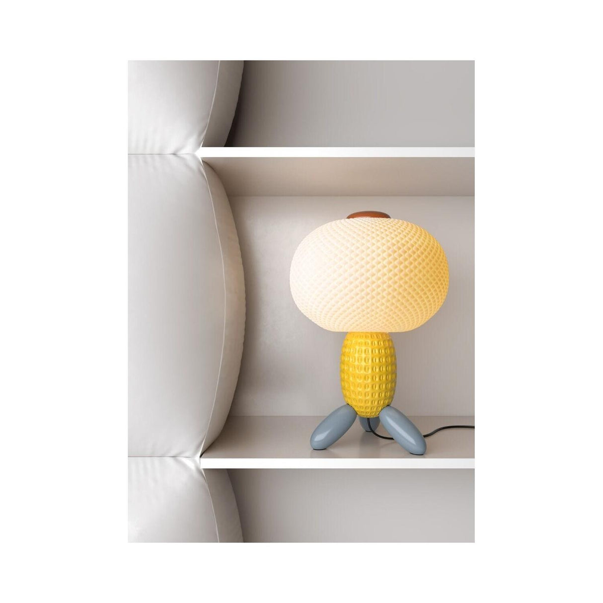 LLADRO' Lampada Tavolo Soft Blown Giallo 41x27cm Porcellana