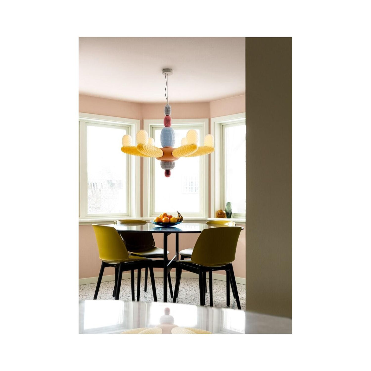 Lladró Chandelier Soft Blown Giallo 80x96cm Porcellana