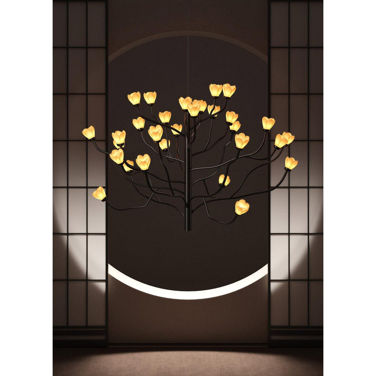 LLADRO' Chandelier Mokuren 80x140cm Porcellana