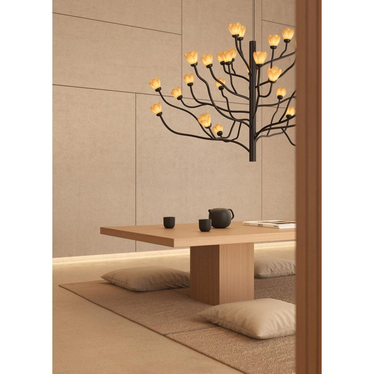 Lladró Chandelier Mokuren 80x140cm Porcellana