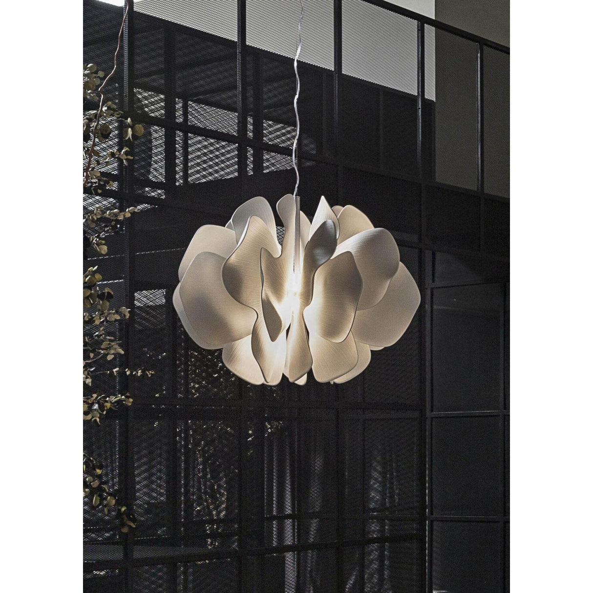 Lladró Nightbloom Lampada Sospesa 40cm Bianco 170x47cm Porcellana