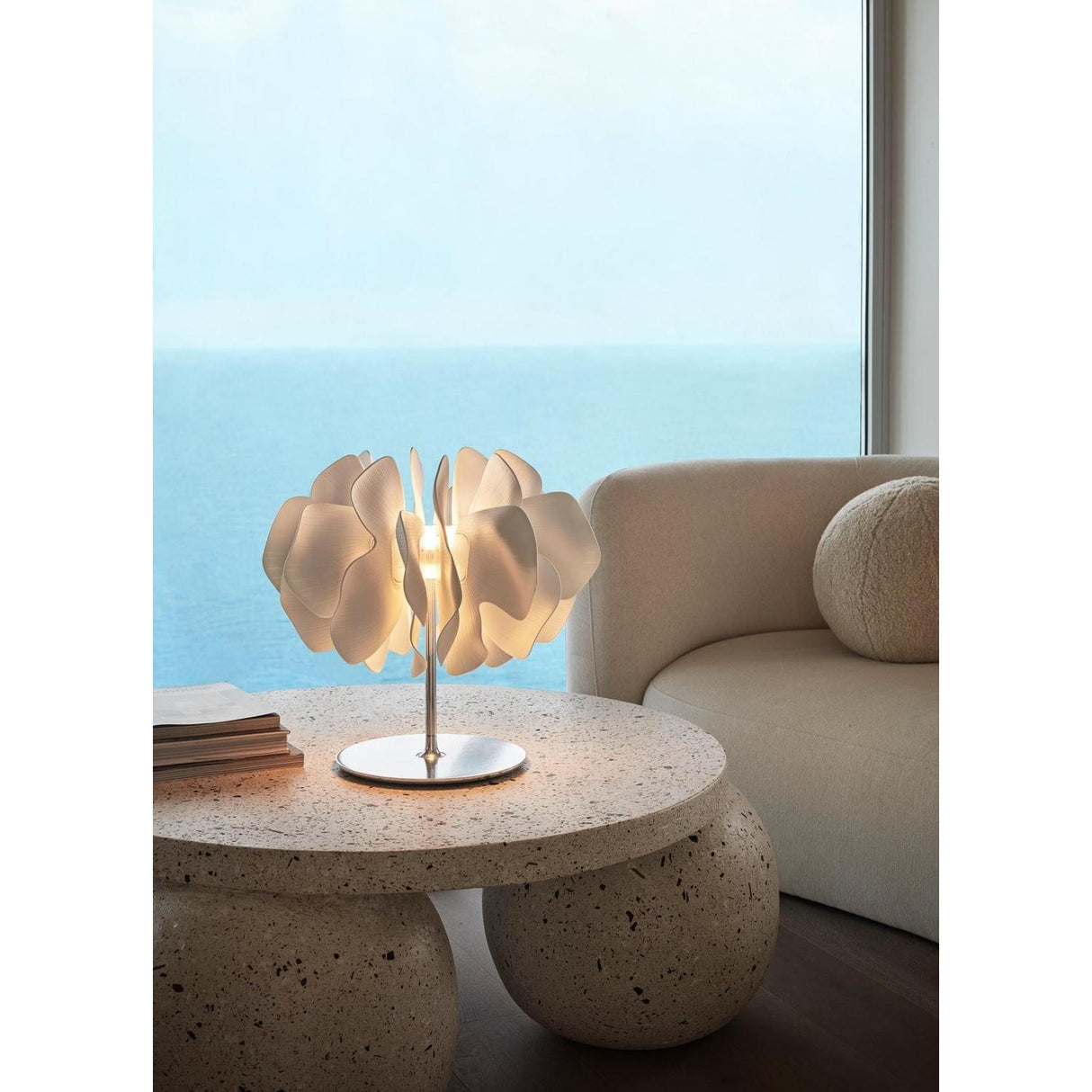 LLADRO' Nightbloom Lampada da Tavolo Bianco 47x47cm Porcellana