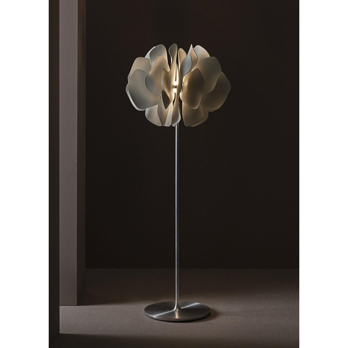 LLADRO' Nightbloom Lampada da Terra Bianco 170x68cm Porcellana