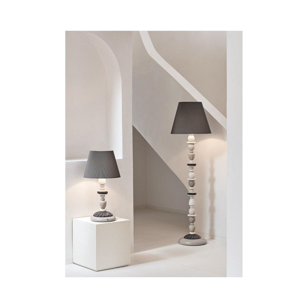 LLADRO' Firefly Lampada da Terra Perlato 162x45cm Porcellana