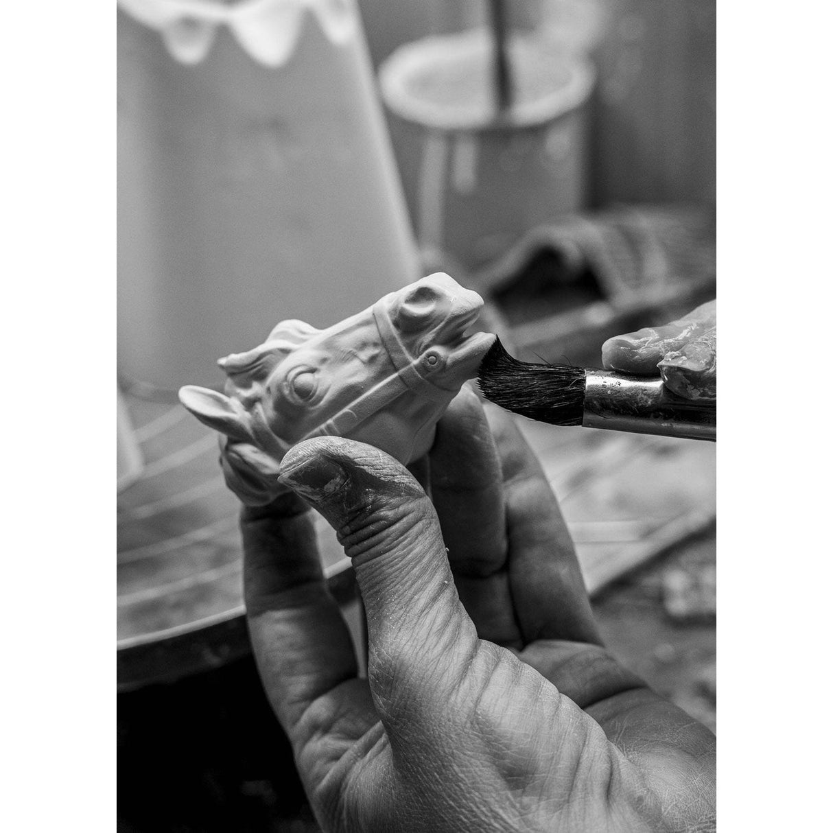 Lladró Lampada da Tavolo Cavallo in Pirouette 53x30cm Porcellana