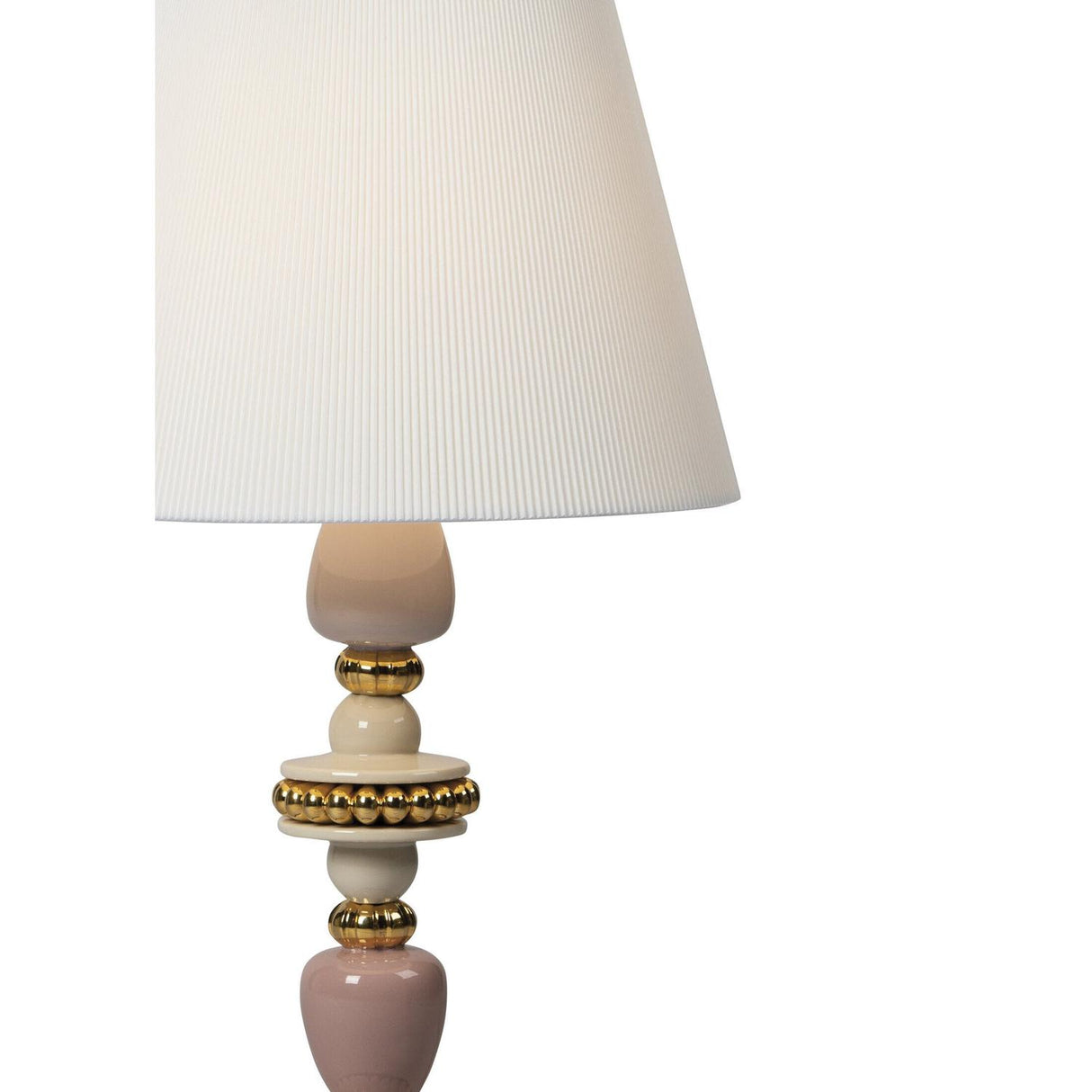 Lladró Lampada da Tavolo Firefly Rosa e Oro 68x35cm Porcellana