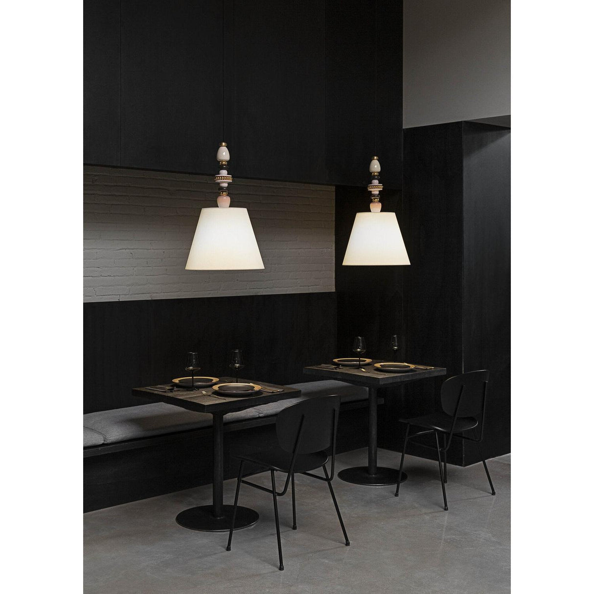 Lladró Lampadario Firefly Rosa e Oro 170x45cm Porcellana