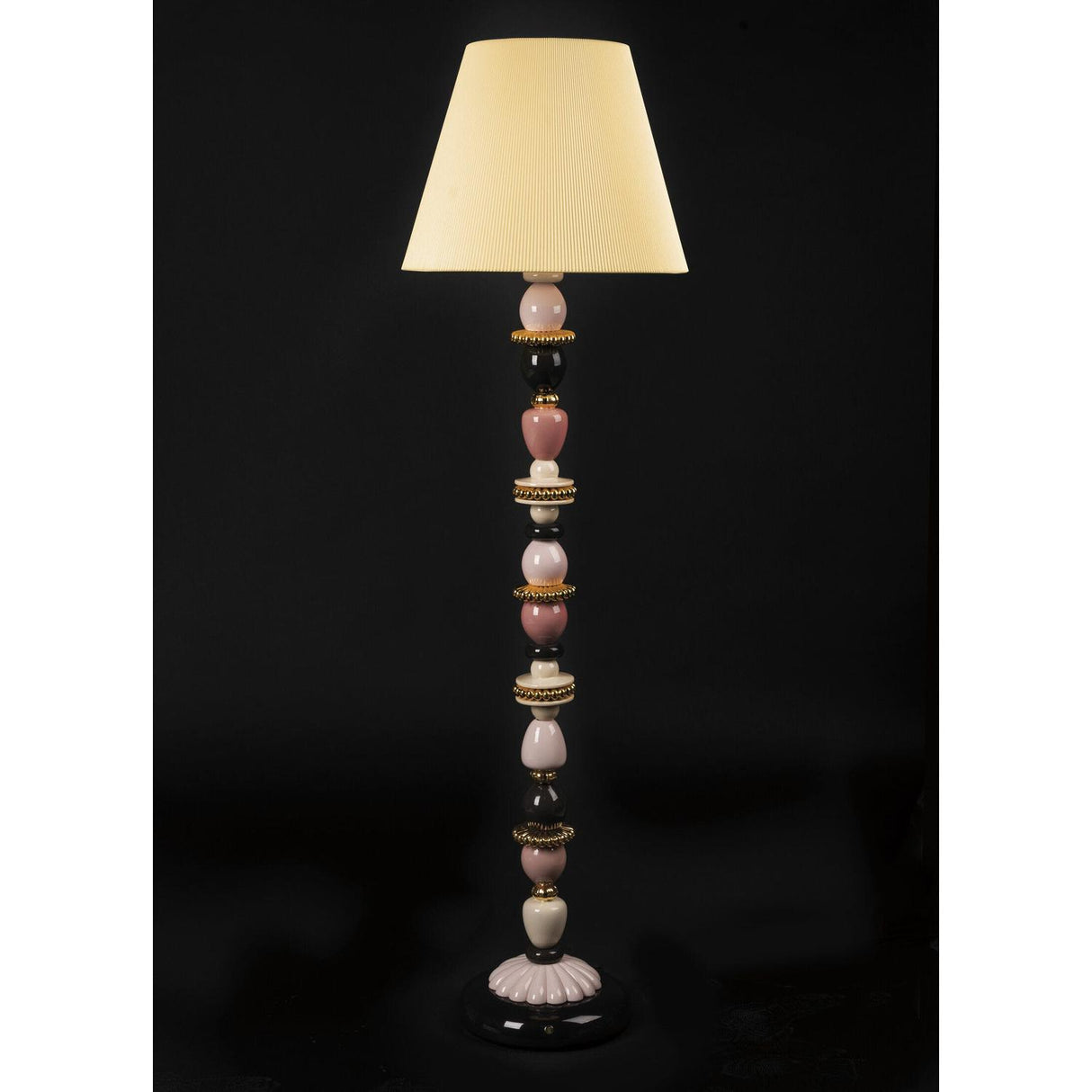 LLADRO' Lampada da Terra Firefly Rosa e Oro 162x45cm Porcellana