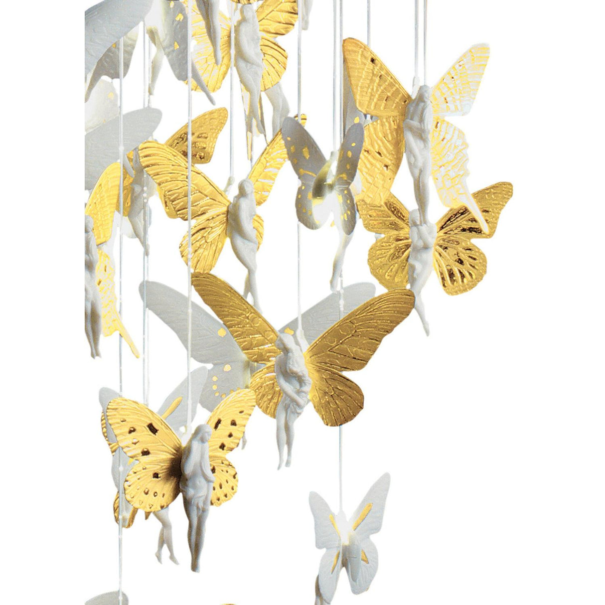 Lladró Chandelier Niagara 080 M Lustro Oro 170x80cm Porcellana
