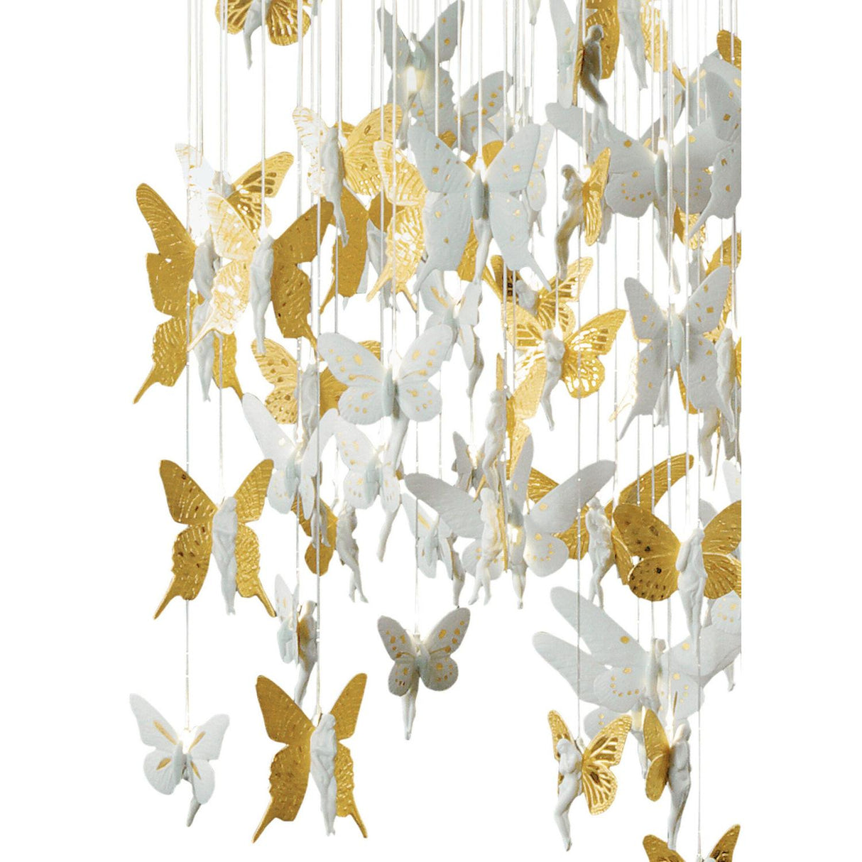 Lladró Chandelier Niagara 135 M Lustro Oro 210x135cm Porcellana