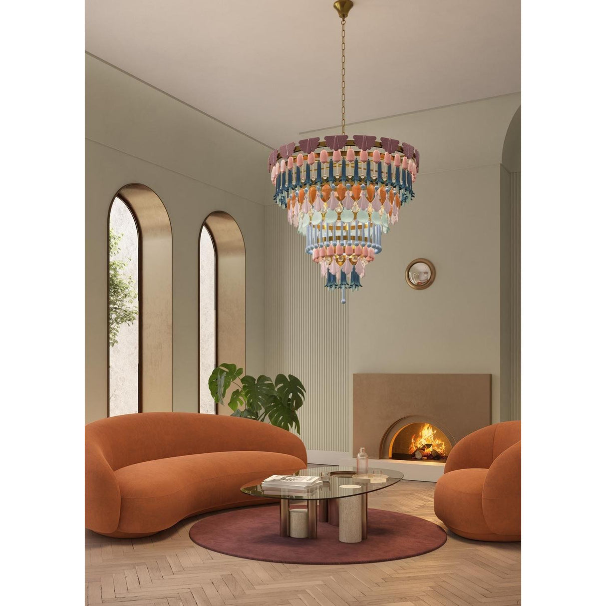 LLADRO' Chandelier Seasons 100 cm Autunno 118x100cm Porcellana