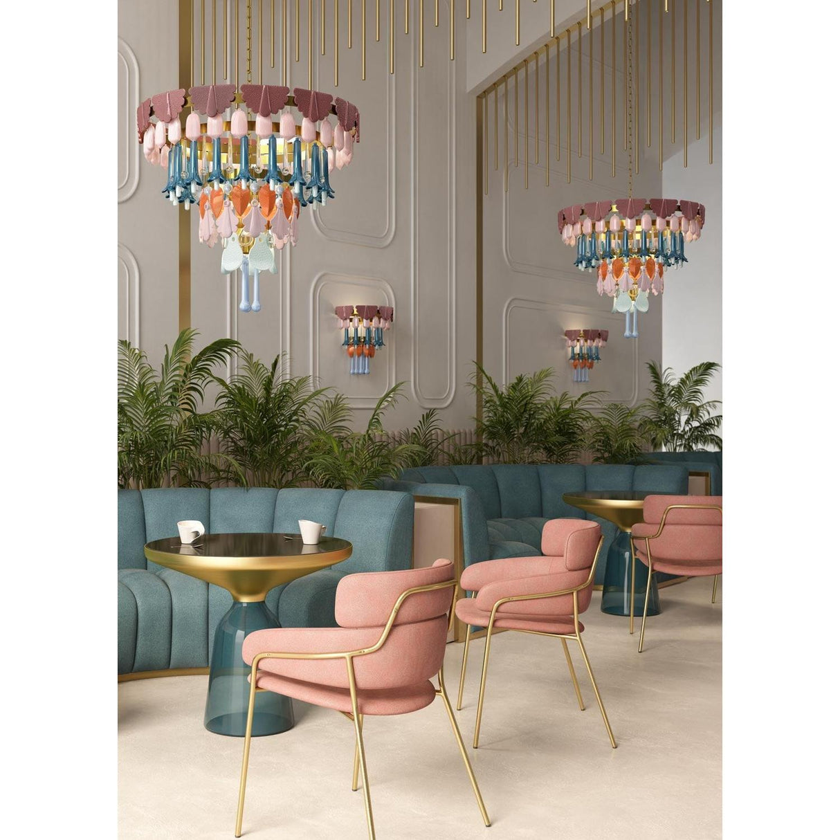 Lladró Chandelier Seasons 70 cm Autunno 65x70cm Porcellana