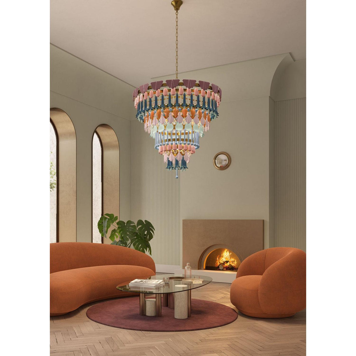 LLADRO' Chandelier Seasons 140 cm Autunno 136x140cm Porcellana