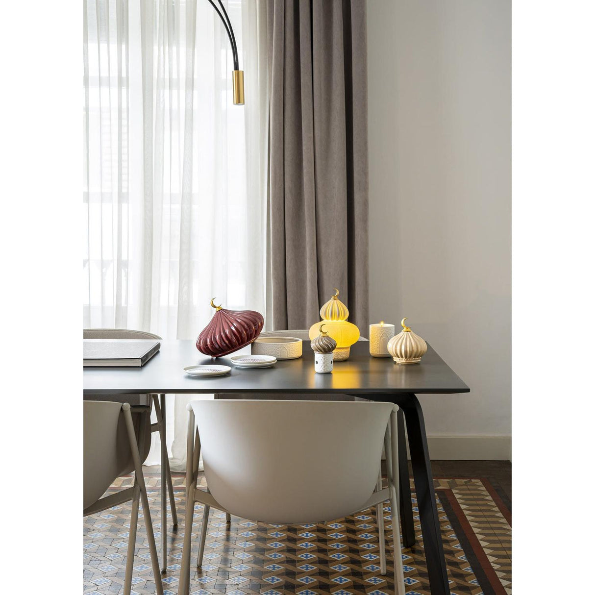 LLADRO' Majestic Nights Lampada Wireless Champagne 23x17cm Porcellana