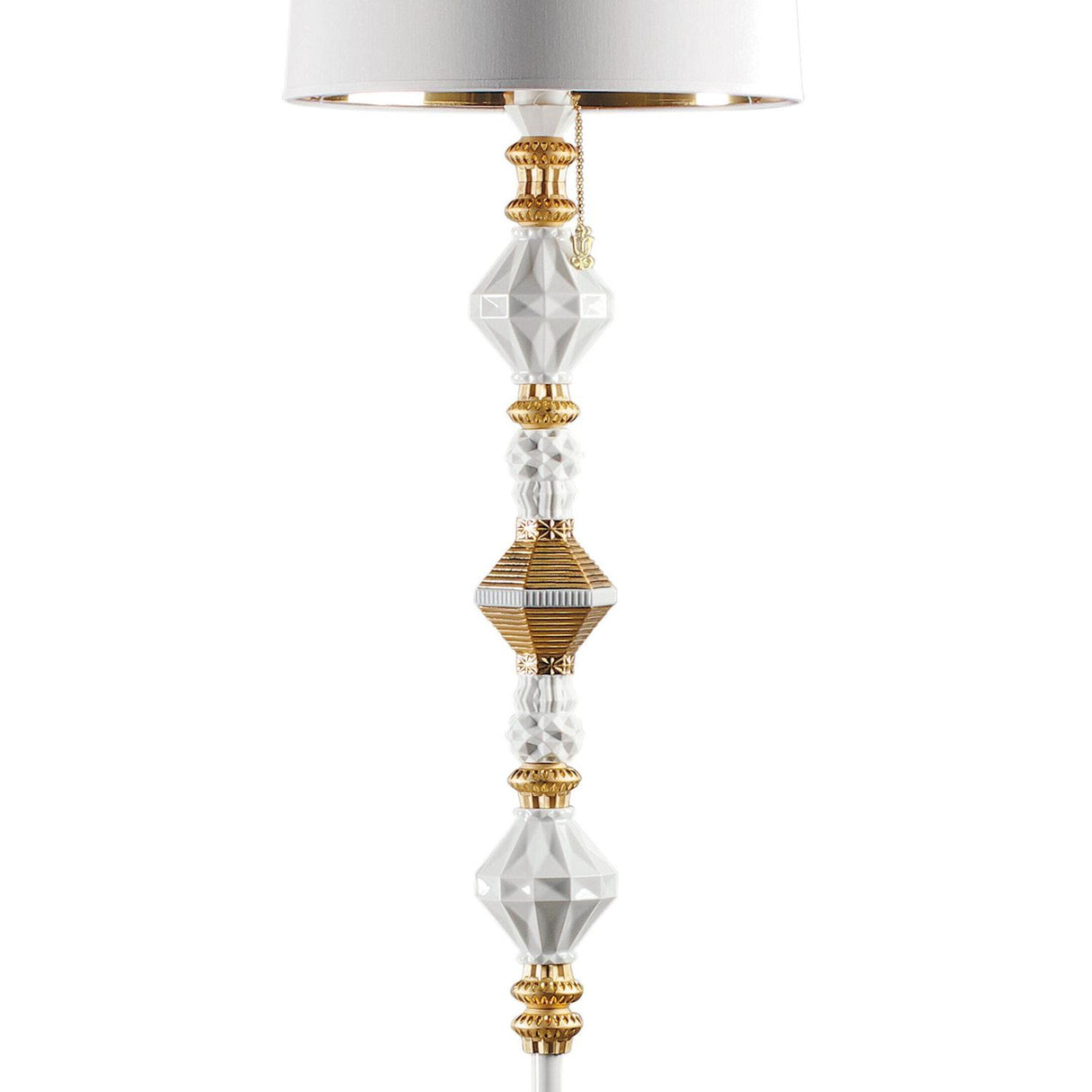 LLADRO' Lampada da Terra Belle De Nuit II Lustro Oro 181x32cm Porcellana