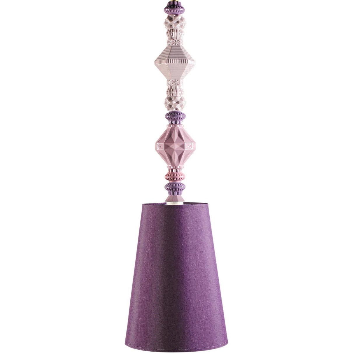 LLADRO' Lampadario Belle De Nuit II Rosa 170x23cm Porcellana
