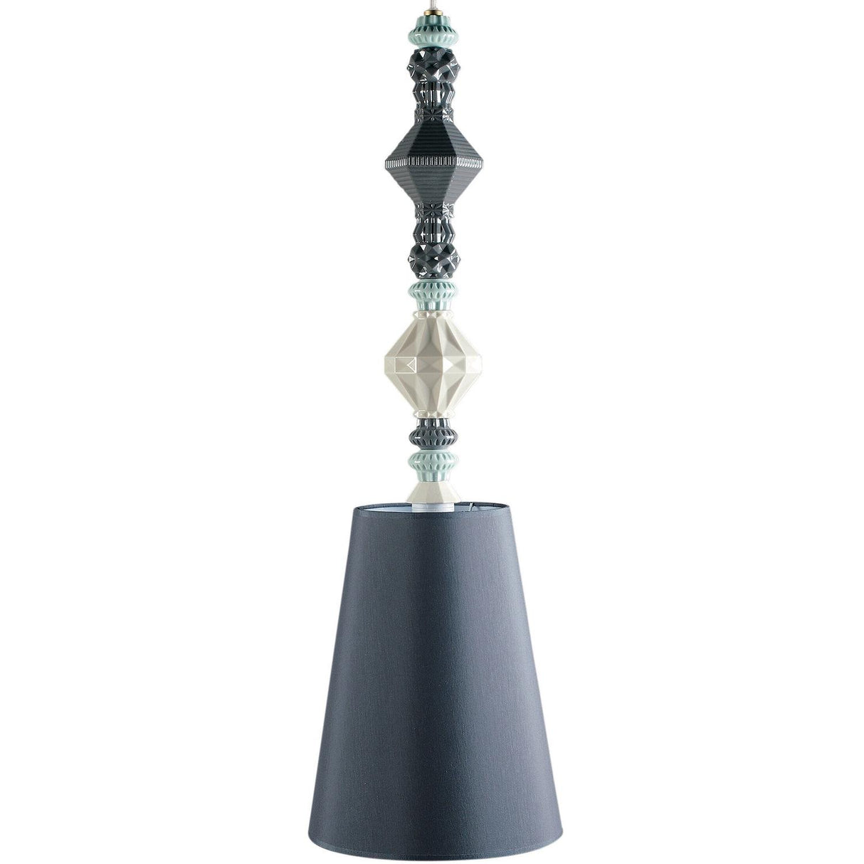 LLADRO' Lampadario Belle De Nuit II Nero 170x23cm Porcellana