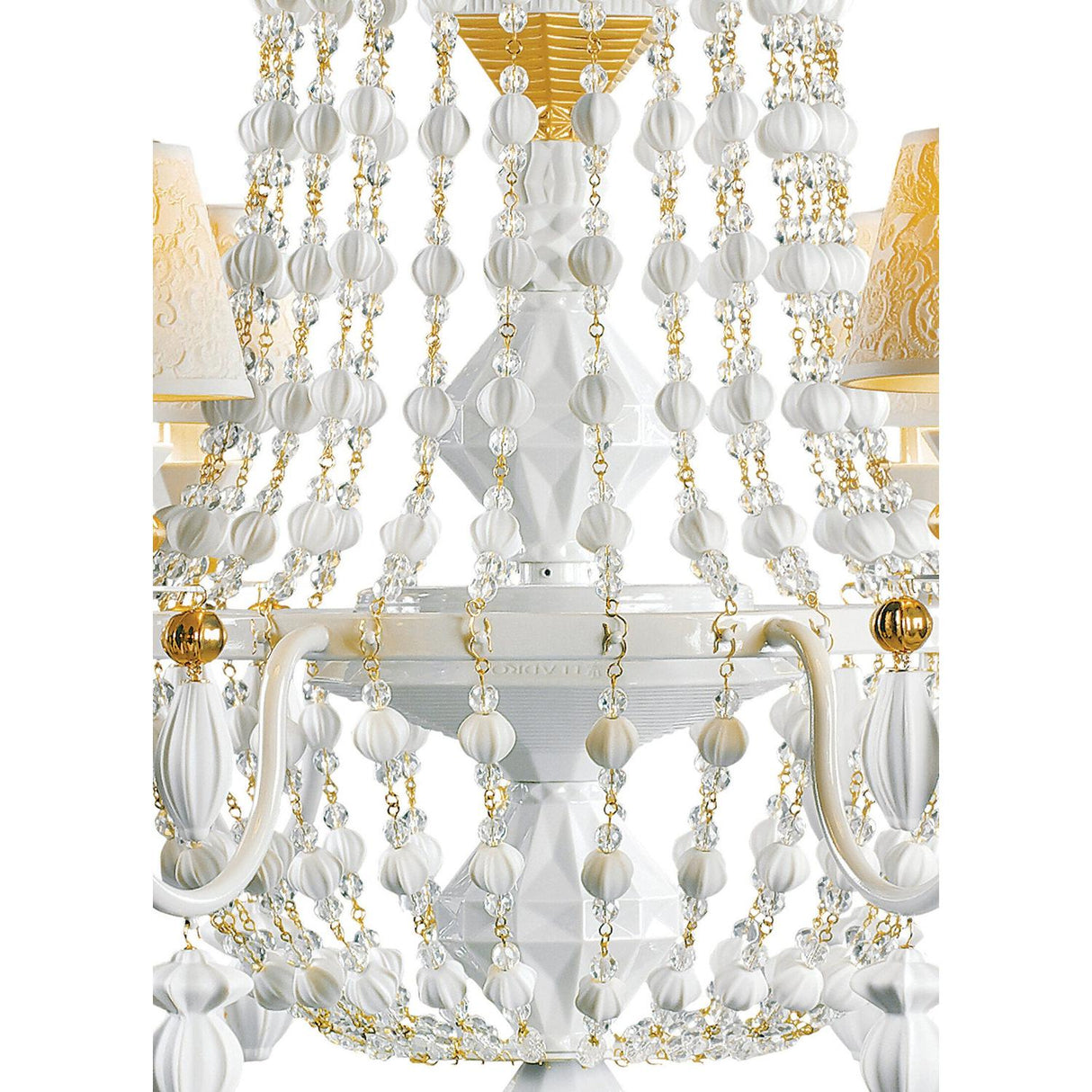 Lladró Chandelier Winter Palace 6 Luci Lustro Oro 115x70cm Porcellana