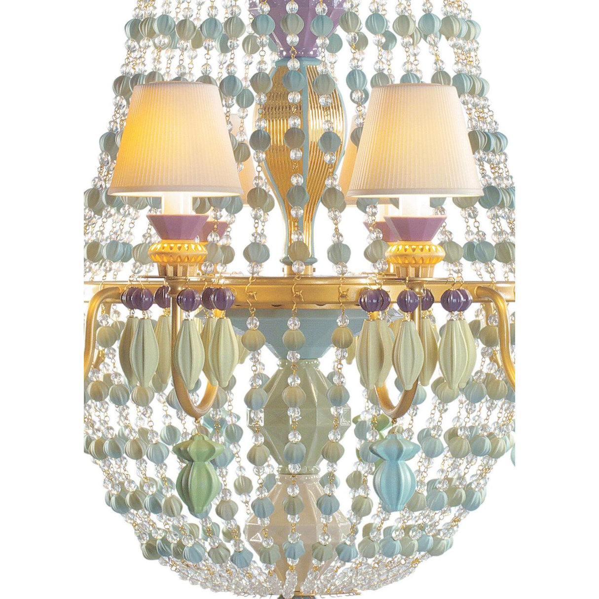 LLADRO' Chandelier Winter Palace Costa Azzurra 12 Luci 145x80cm Porcellana