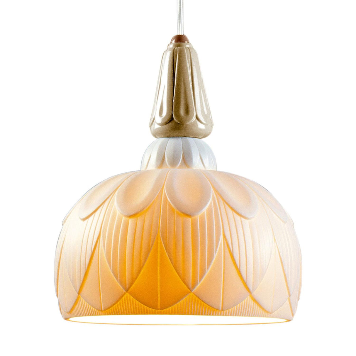 Lladró Lampadario a Luce Singola Ivy And Seed Spezie 195x23cm Porcellana