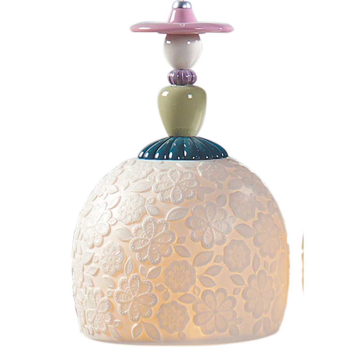 LLADRO' Lampadario Mademoiselle Composizione Lineare 3 Luci Contemplando L'Oceano 193x62cm Porcellana