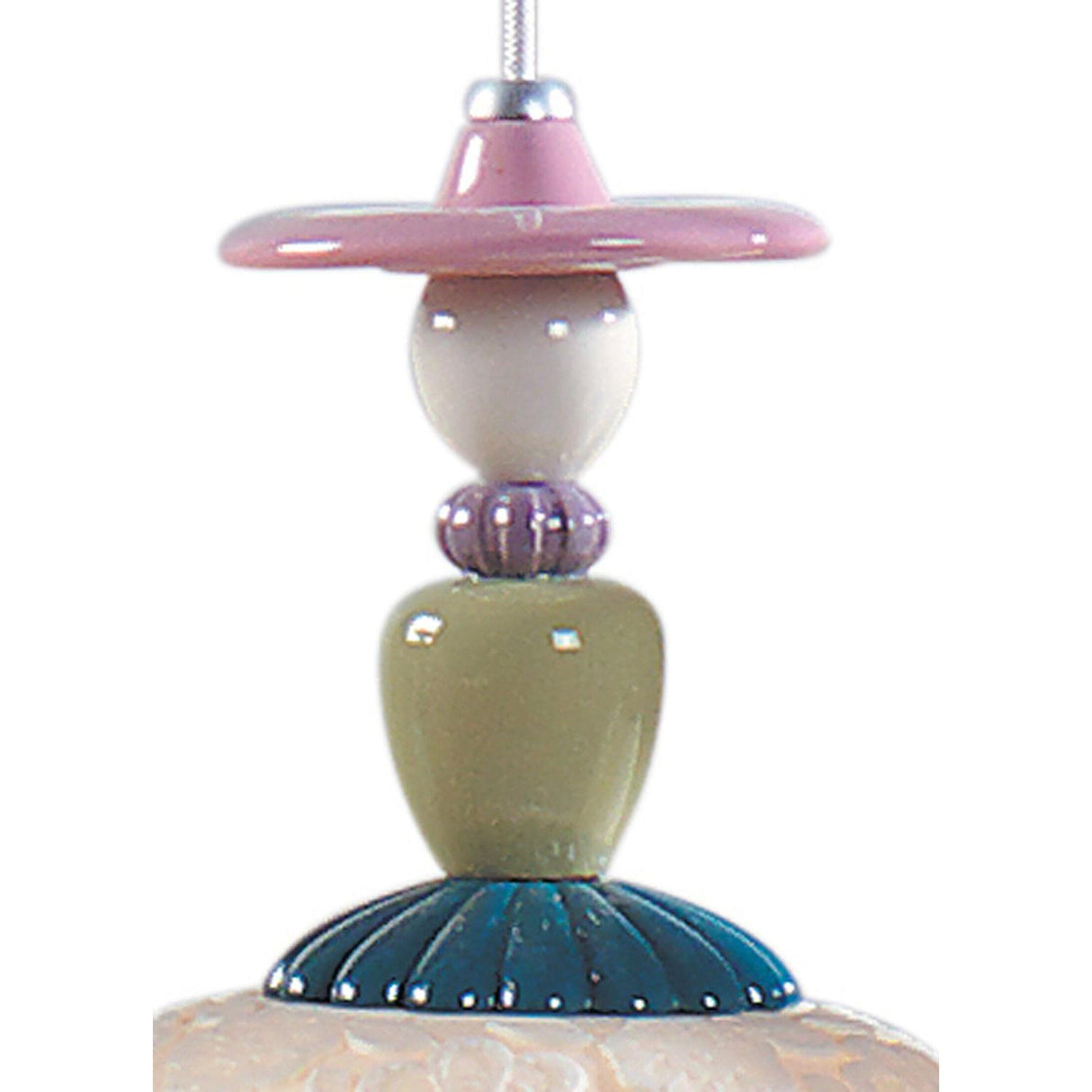 Lladró Lampadario Mademoiselle Composizione Lineare 3 Luci Contemplando L'Oceano 193x62cm Porcellana