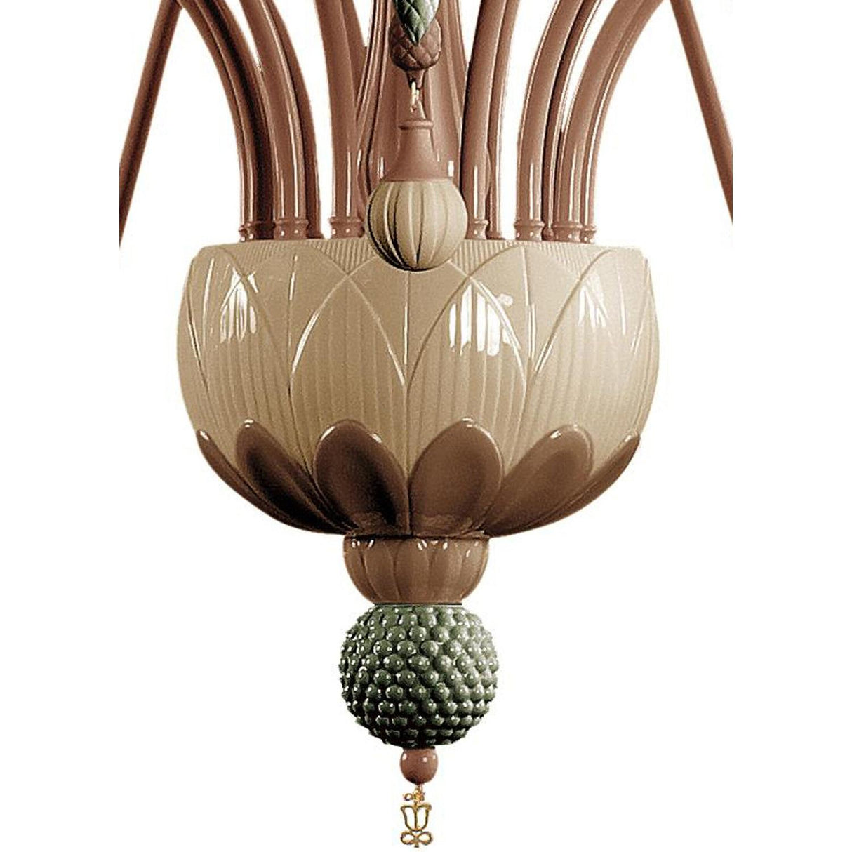LLADRO' Chandelier Ivy And Seed 16 Luci Modello Grande Spezie 148x150cm Porcellana