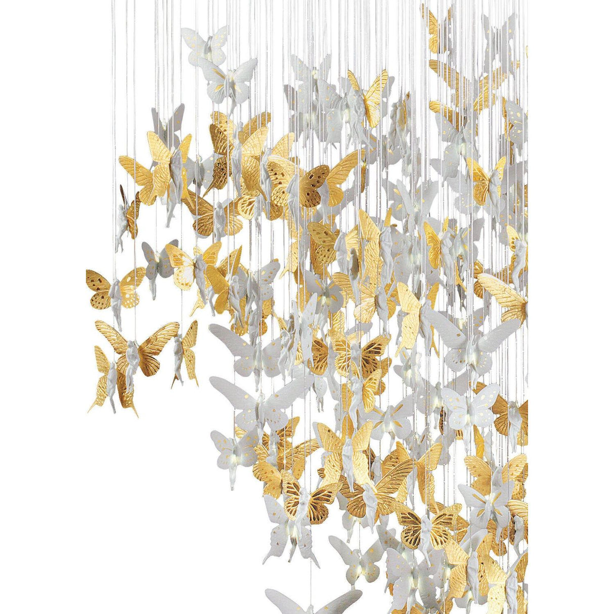 Lladró Chandelier Niagara 110 M Lustro Oro 185x110cm Porcellana