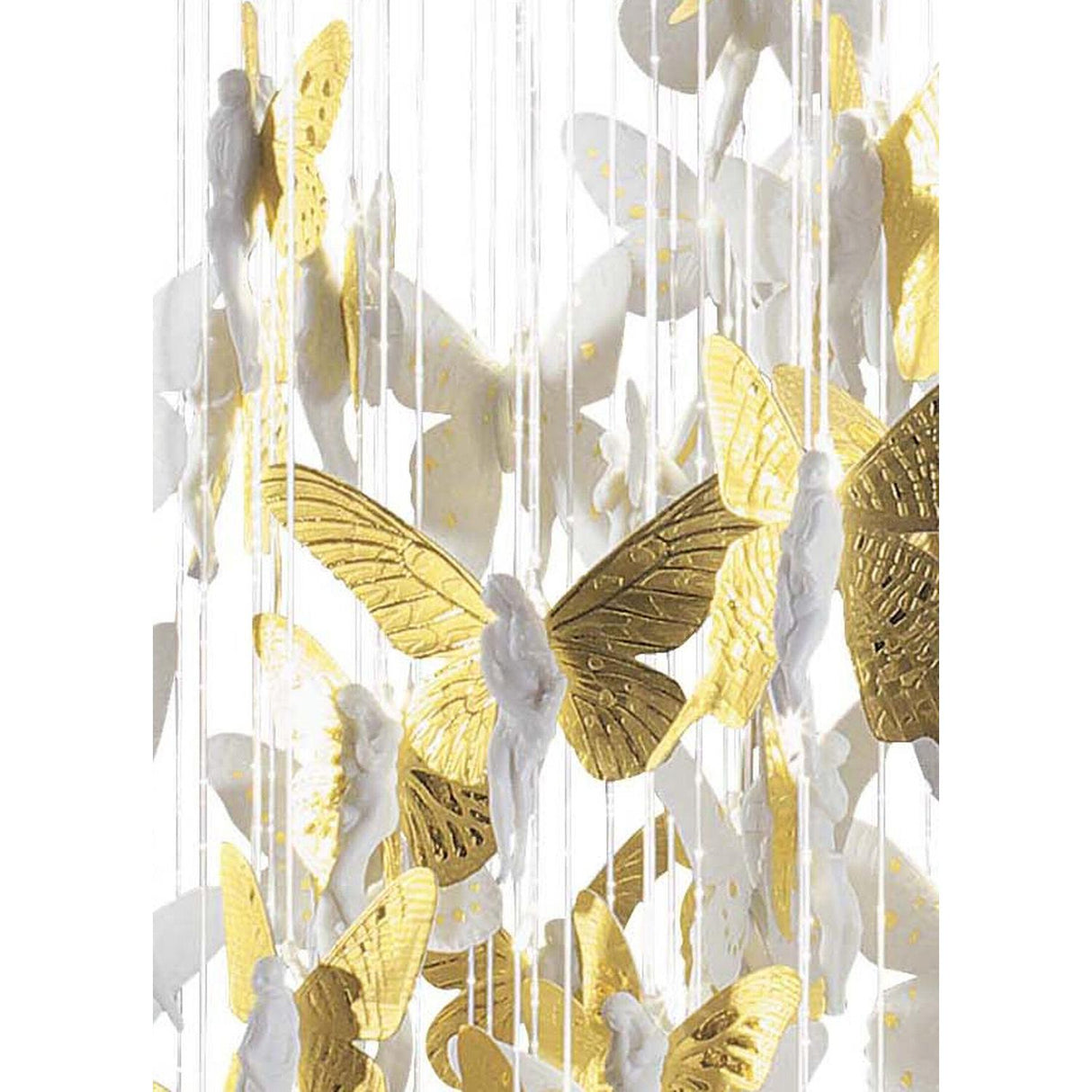 Lladró Chandelier Niagara 110 M Lustro Oro 185x110cm Porcellana