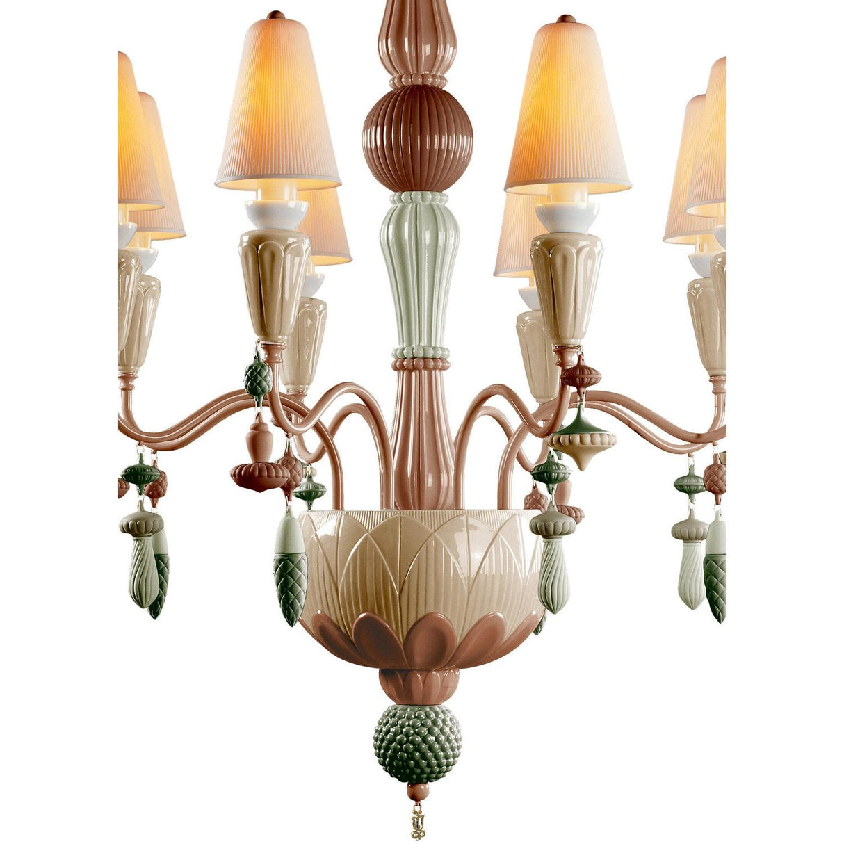 LLADRO' Chandelier Ivy e Seed 8 Luci Spezie 123x70cm Porcellana