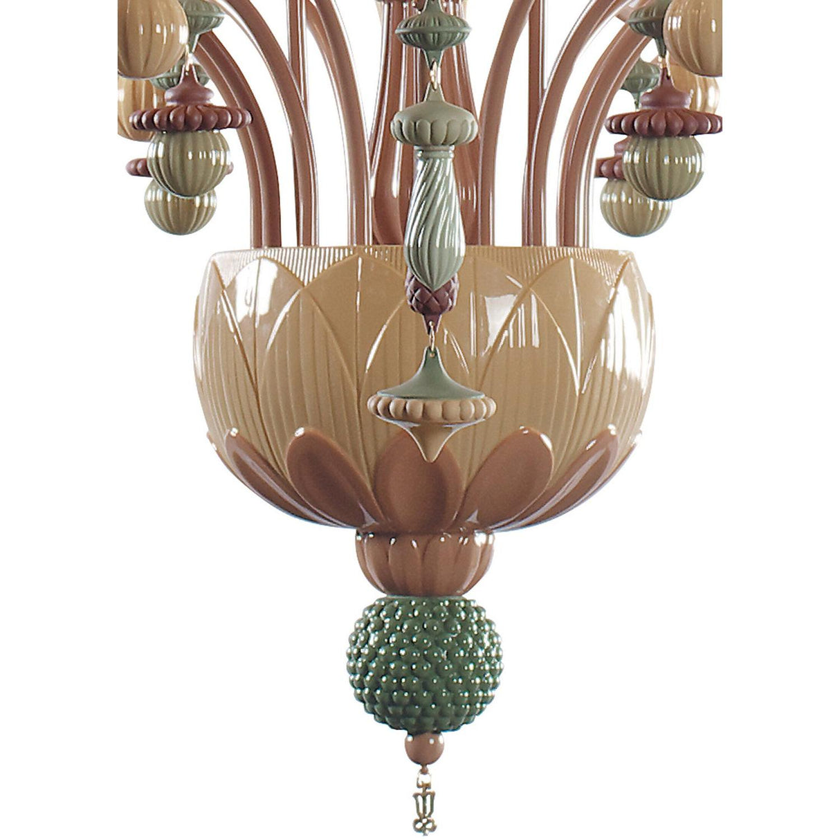 LLADRO' Chandelier Ivy e Seed 20 Luci Medio Spezie 138x115cm Porcellana