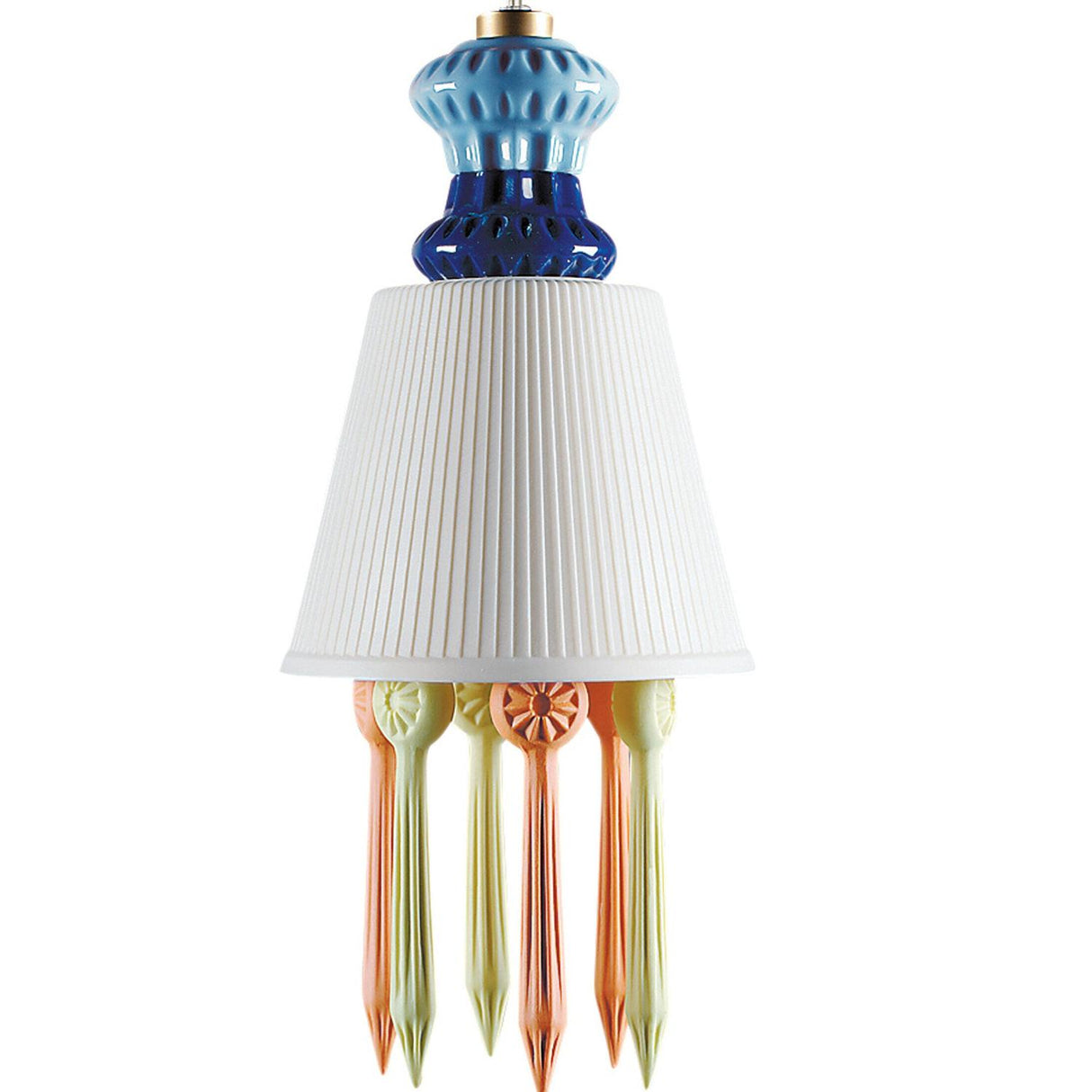 LLADRO' Lampadario Belle De Nuit con Litofania e Lacrime Multicolore 170x11cm Porcellana