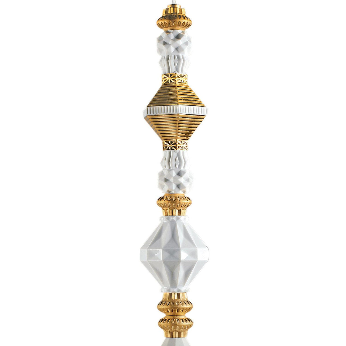 LLADRO' Lampadario Belle De Nuit II Lustro Oro 170x23cm Porcellana