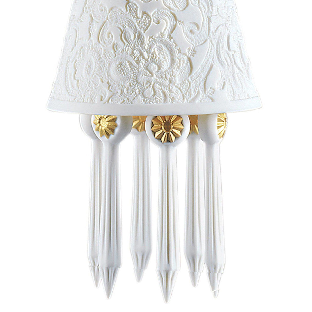 LLADRO' Lampadario Belle De Nuit con Litofania Lustro Oro 170x11cm Porcellana