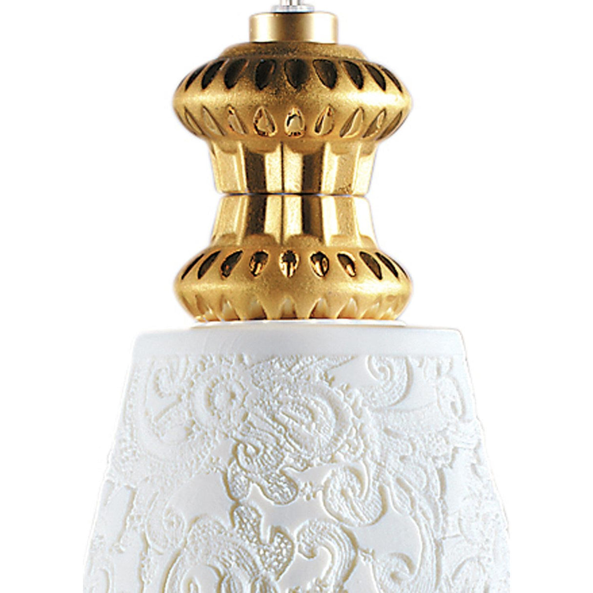 Lladró Lampadario Belle De Nuit con Litofania Lustro Oro 170x11cm Porcellana