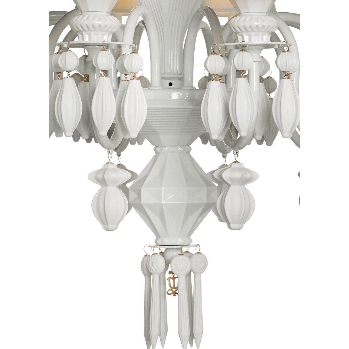 LLADRO' Chandelier Belle De Nuit 12 Luci Bianco 100x65cm Porcellana