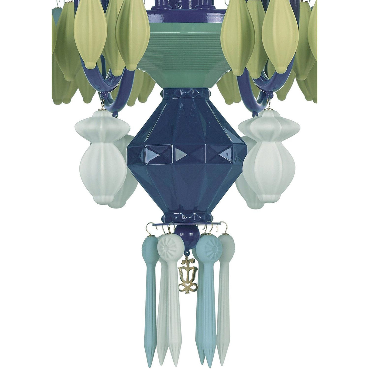 LLADRO' Chandelier Belle De Nuit 12 Luci Verde 100x65cm Porcellana