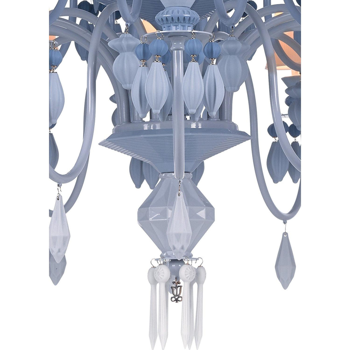 Lladró Chandelier Belle De Nuit 40 Luci Azzurro 150x100cm Porcellana