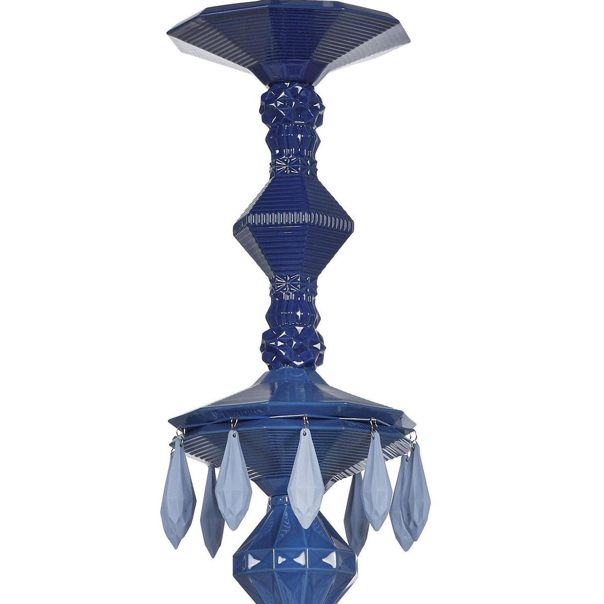 Lladró Chandelier Belle De Nuit 24 Luci Azzurro 125x80cm Porcellana