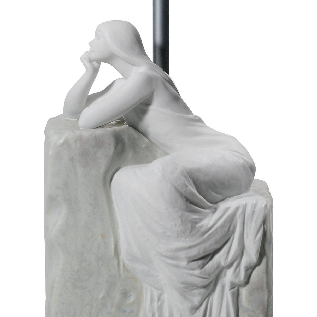 LLADRO' Lampada da Tavolo Donna Contemplativa II 57x30cm Porcellana