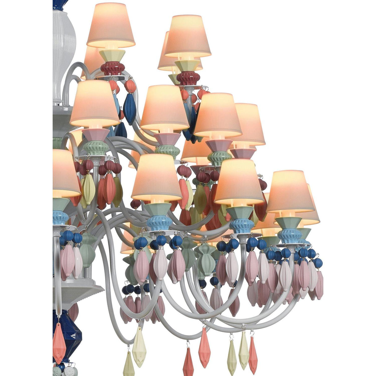 Lladró Chandelier Belle De Nuit 40 Luci Multicolore 150x100cm Porcellana