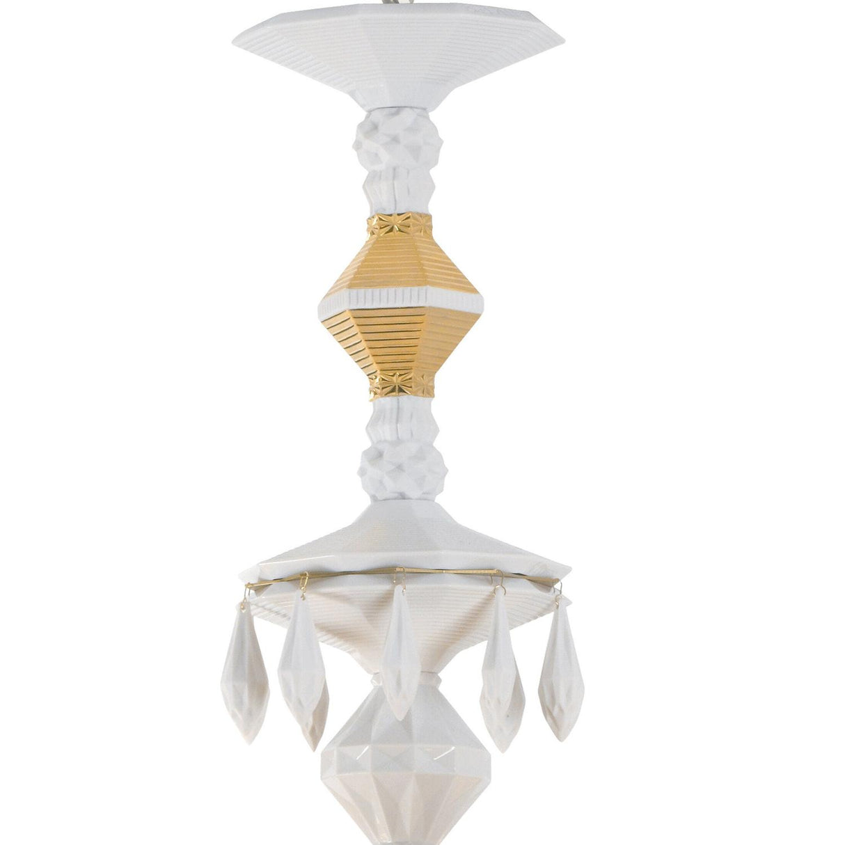 LLADRO' Chandelier Belle De Nuit 40 Luci Lustro Oro 150x100cm Porcellana